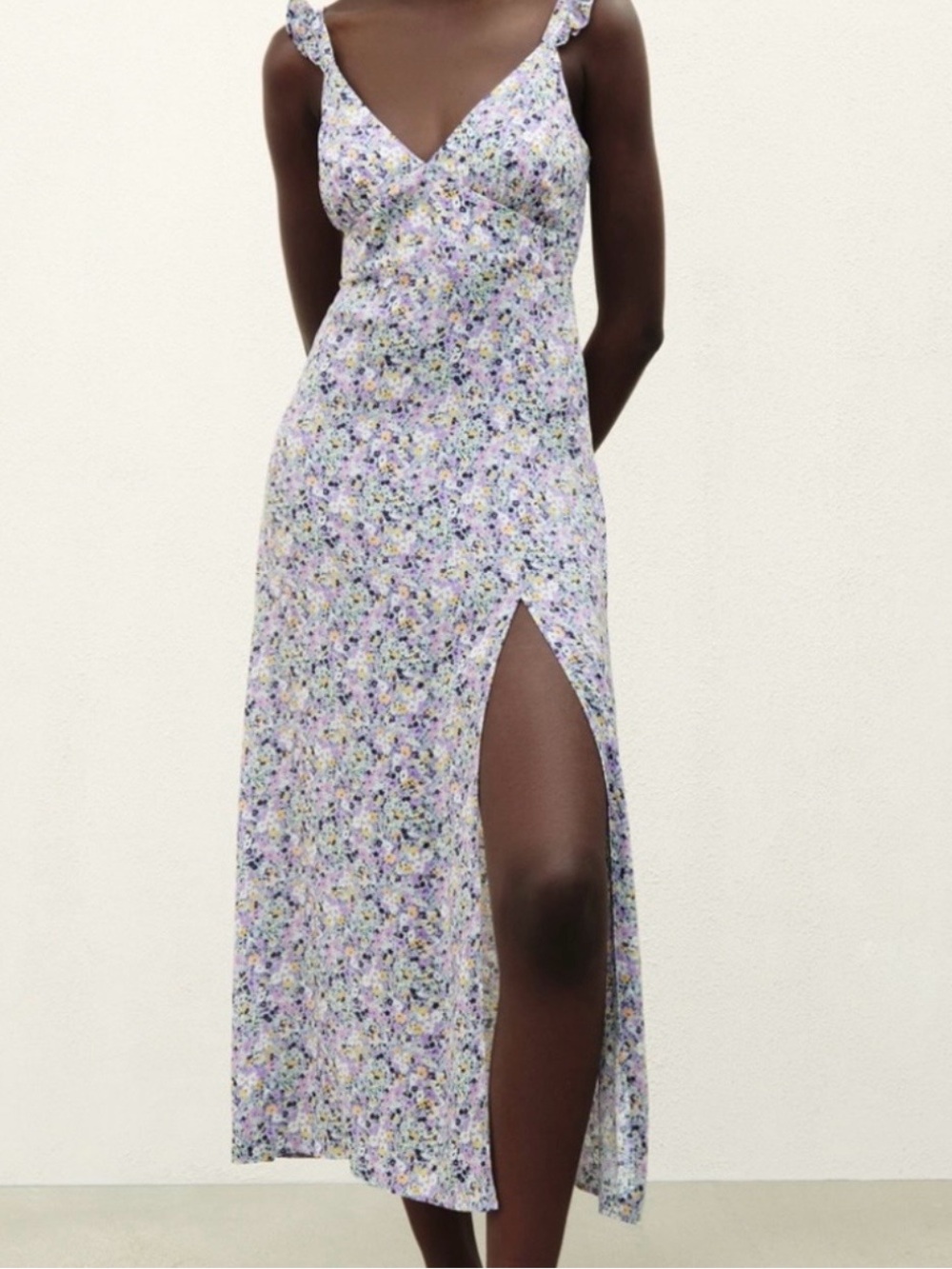 Zara Floral Ditzy Sleeveless Midi Dress